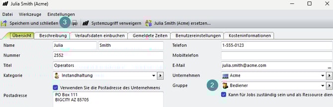Gruppe einem Benutzer zuweisen