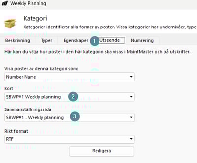 ändera utseende kort