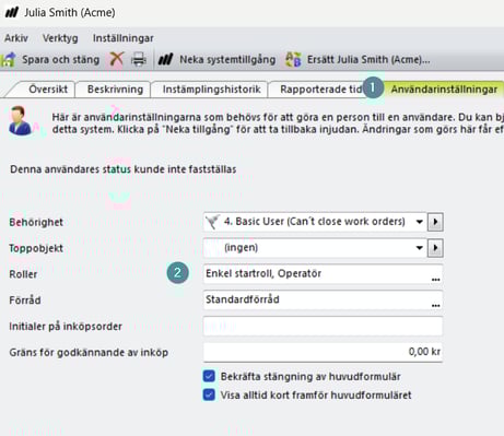 ändra roll på en person