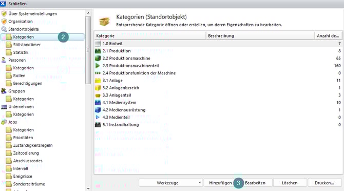Das Bild zeigt, wo man die Objektkategorien in den Systemeinstellungen findet.