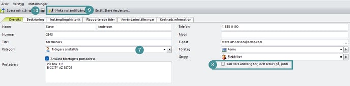 Bilden visar hur man ändrar kategori för en person