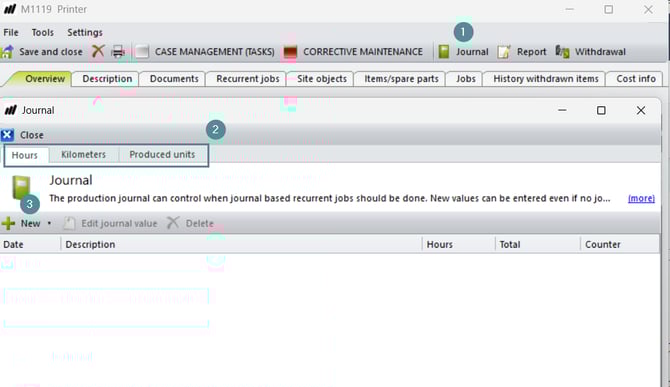 Journal value on object card