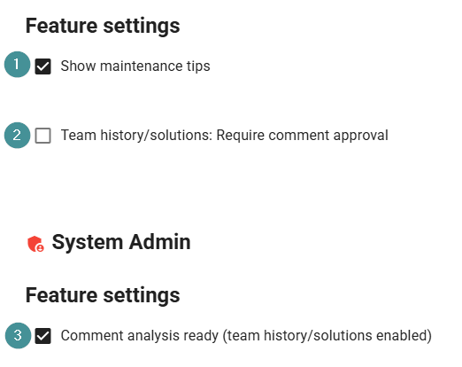 feture settings tips