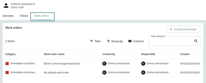 Find workorder MM10 ENG 2