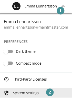 System settings MM10 ENG 1
