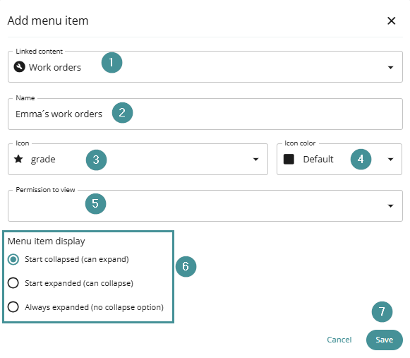 How do I create a new menu item in the sidebar?