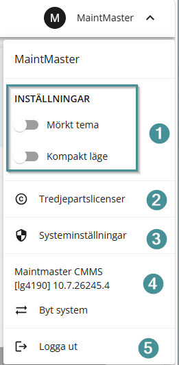 system settings CMMS 10 SWE 3