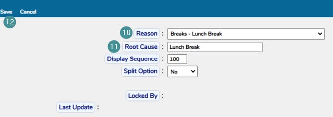 Add Reason Code button infromation