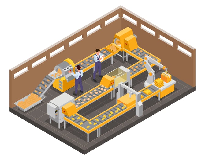Production line in a factory