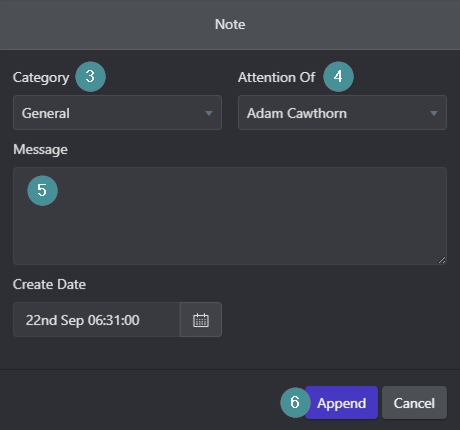 add note information