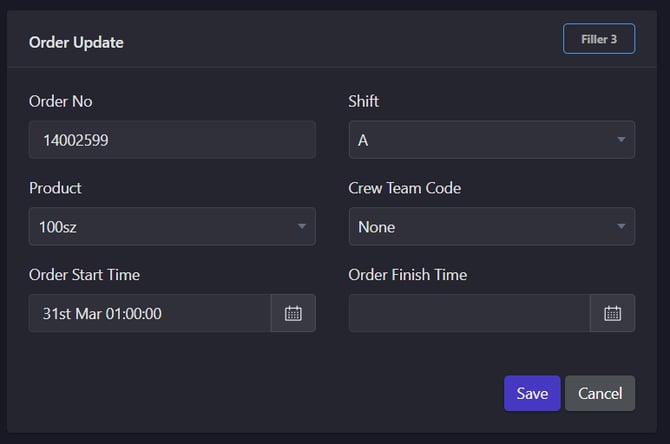 order update information