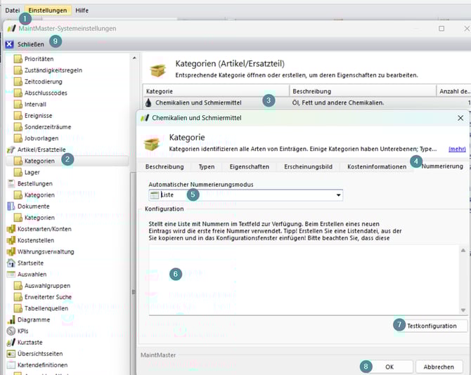 automatisk numrering kategorie