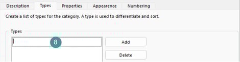 The image shows how you add a new type
