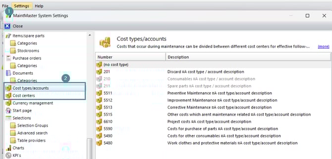cost center 1