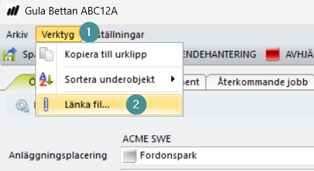 Lägg till en fil via verktyg