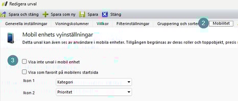 Lägg till ett urval mobilt