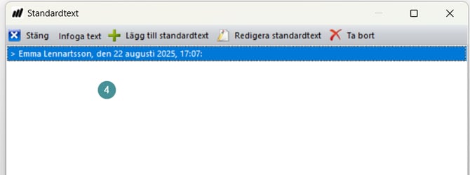 redigera och lägg till standardtexter