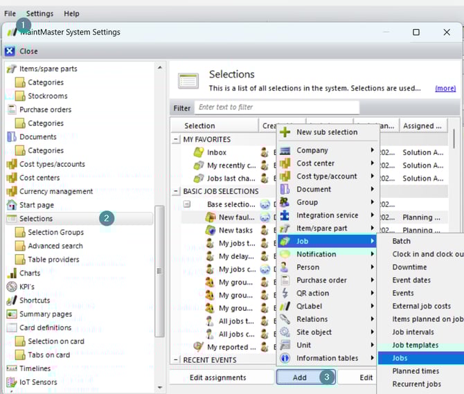 create a selection
