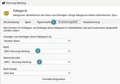 summary board Kategorie