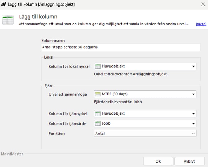 urvalskoppling till MTBF