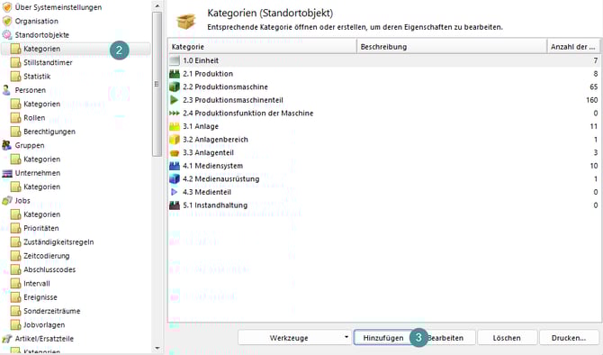 Das Bild zeigt, wie man eine Kategorie erstellt