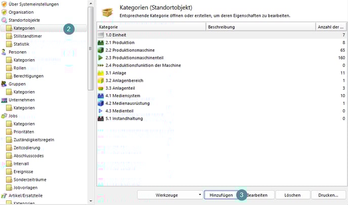 Das Bild zeigt, wie man eine Kategorie erstellt